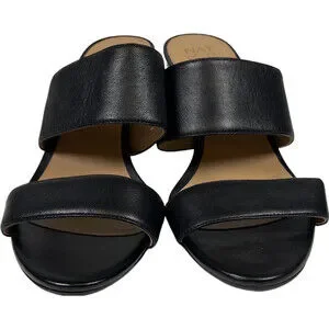 Naturalizer Tibby Women's Heeled Sandal - Kitten Heel Slip-On With Adjustable Buckle, Leather Upper
